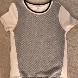 GAP Short Sleeve Sweater Tee w/ Knit Detail (XS)